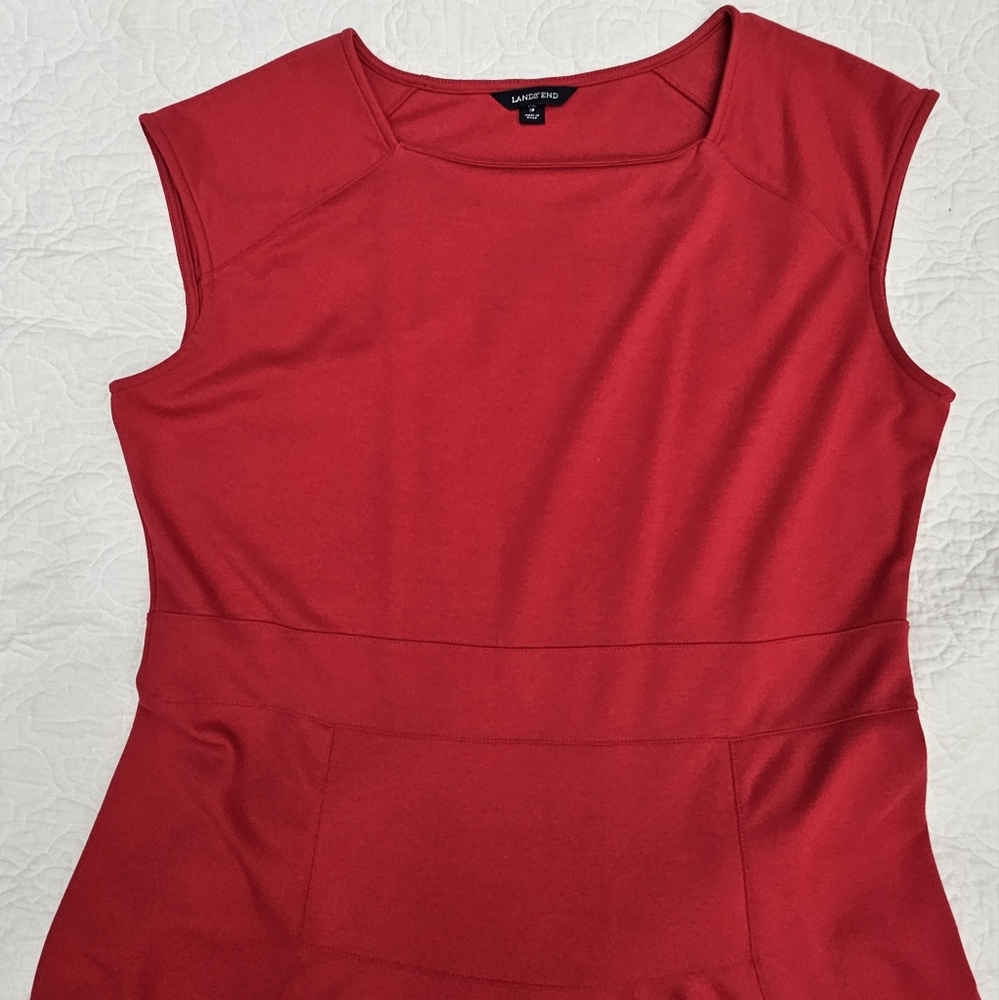 Lands End burgundy dress XL 18